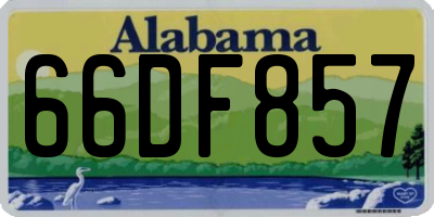 AL license plate 66DF857
