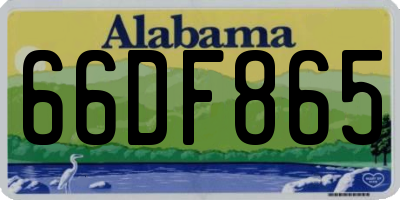 AL license plate 66DF865