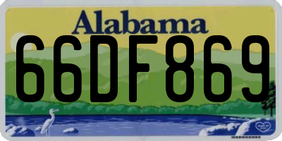 AL license plate 66DF869