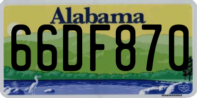AL license plate 66DF870