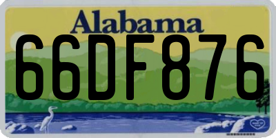 AL license plate 66DF876