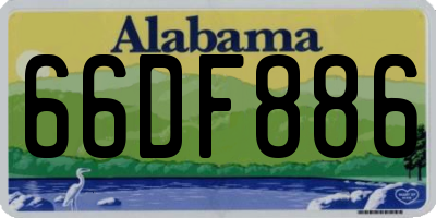 AL license plate 66DF886