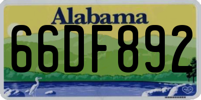 AL license plate 66DF892