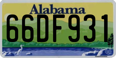 AL license plate 66DF931