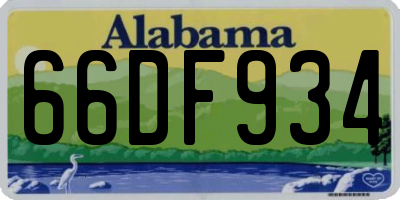 AL license plate 66DF934
