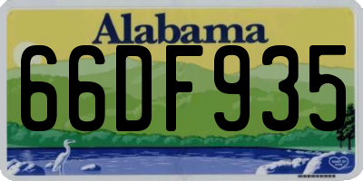 AL license plate 66DF935
