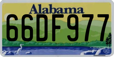 AL license plate 66DF977