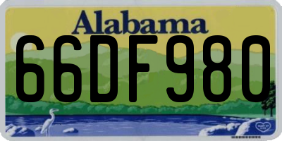 AL license plate 66DF980