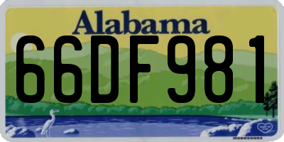 AL license plate 66DF981