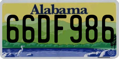 AL license plate 66DF986