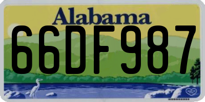 AL license plate 66DF987