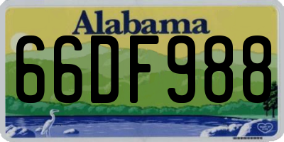 AL license plate 66DF988