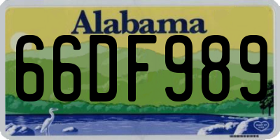AL license plate 66DF989