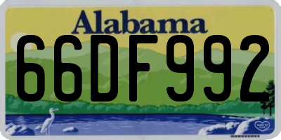 AL license plate 66DF992