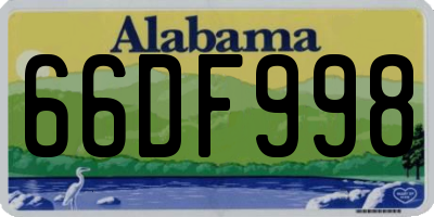 AL license plate 66DF998