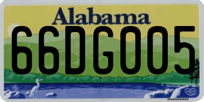 AL license plate 66DG005