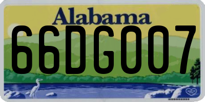 AL license plate 66DG007