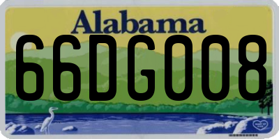 AL license plate 66DG008