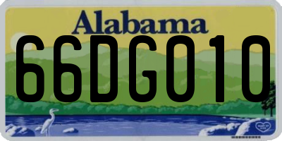 AL license plate 66DG010