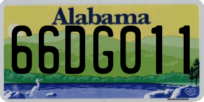 AL license plate 66DG011