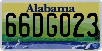 AL license plate 66DG023