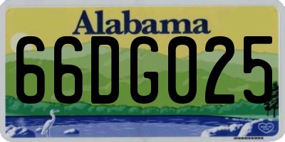 AL license plate 66DG025