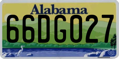 AL license plate 66DG027