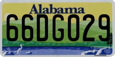 AL license plate 66DG029