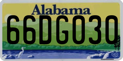 AL license plate 66DG030