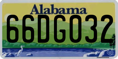 AL license plate 66DG032