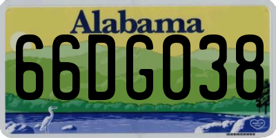 AL license plate 66DG038