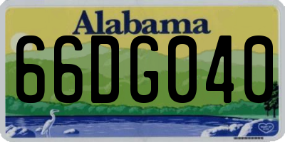AL license plate 66DG040