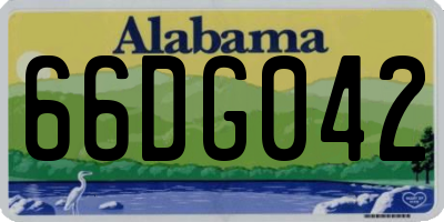 AL license plate 66DG042
