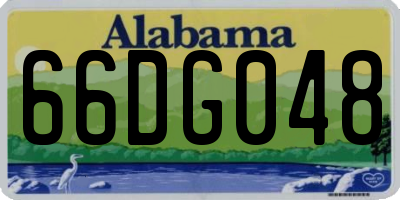 AL license plate 66DG048