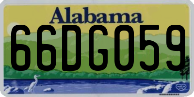 AL license plate 66DG059
