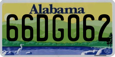 AL license plate 66DG062