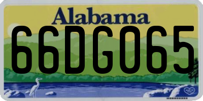 AL license plate 66DG065