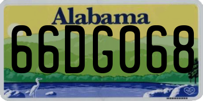 AL license plate 66DG068