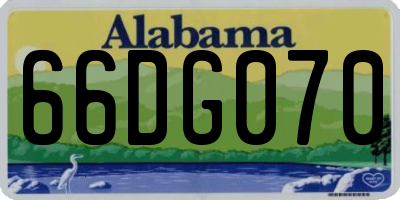AL license plate 66DG070