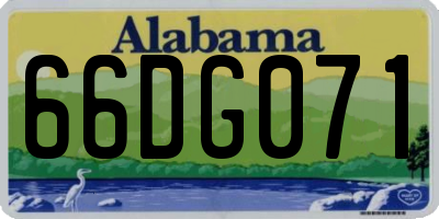 AL license plate 66DG071