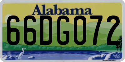 AL license plate 66DG072
