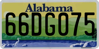 AL license plate 66DG075