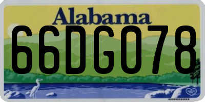 AL license plate 66DG078
