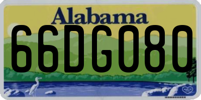 AL license plate 66DG080