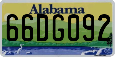 AL license plate 66DG092