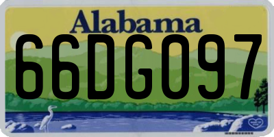 AL license plate 66DG097