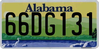 AL license plate 66DG131