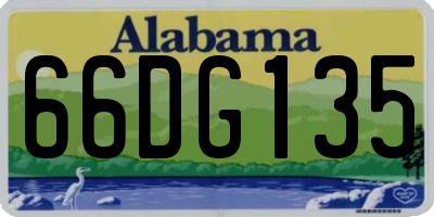 AL license plate 66DG135