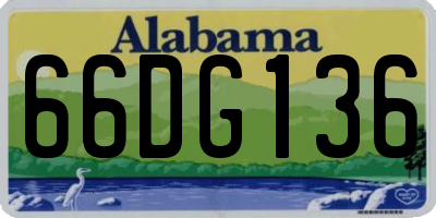 AL license plate 66DG136
