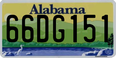 AL license plate 66DG151